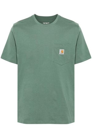 T-shirt Pocket in cotone verde smeraldo CARHARTT WIP | I03043429N